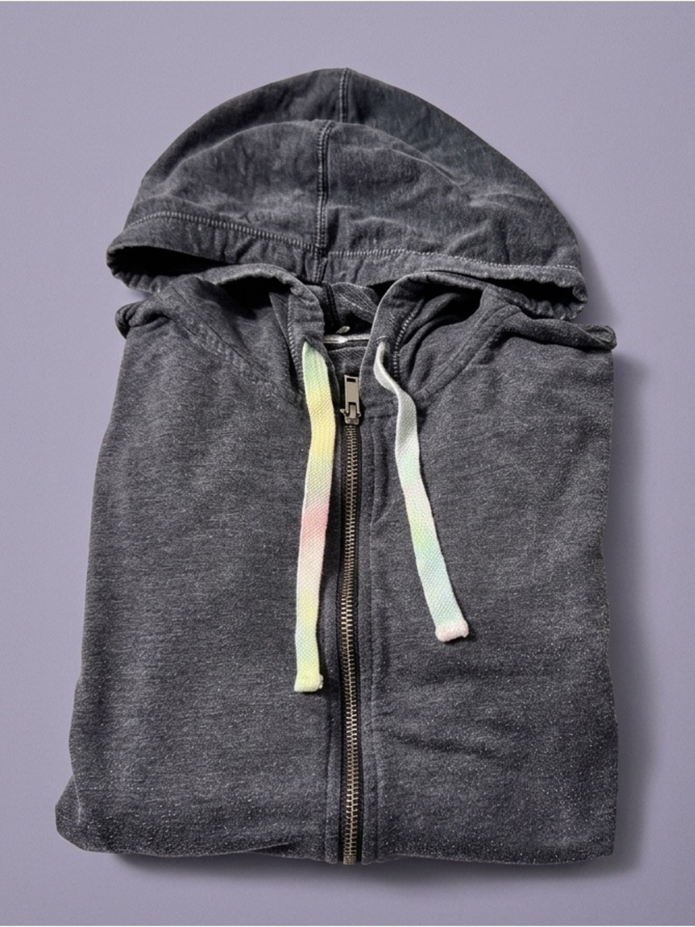 Ideology Womens Charcoal Grey Full Zip-Up Hoodie Sweatshirt - Size Small
